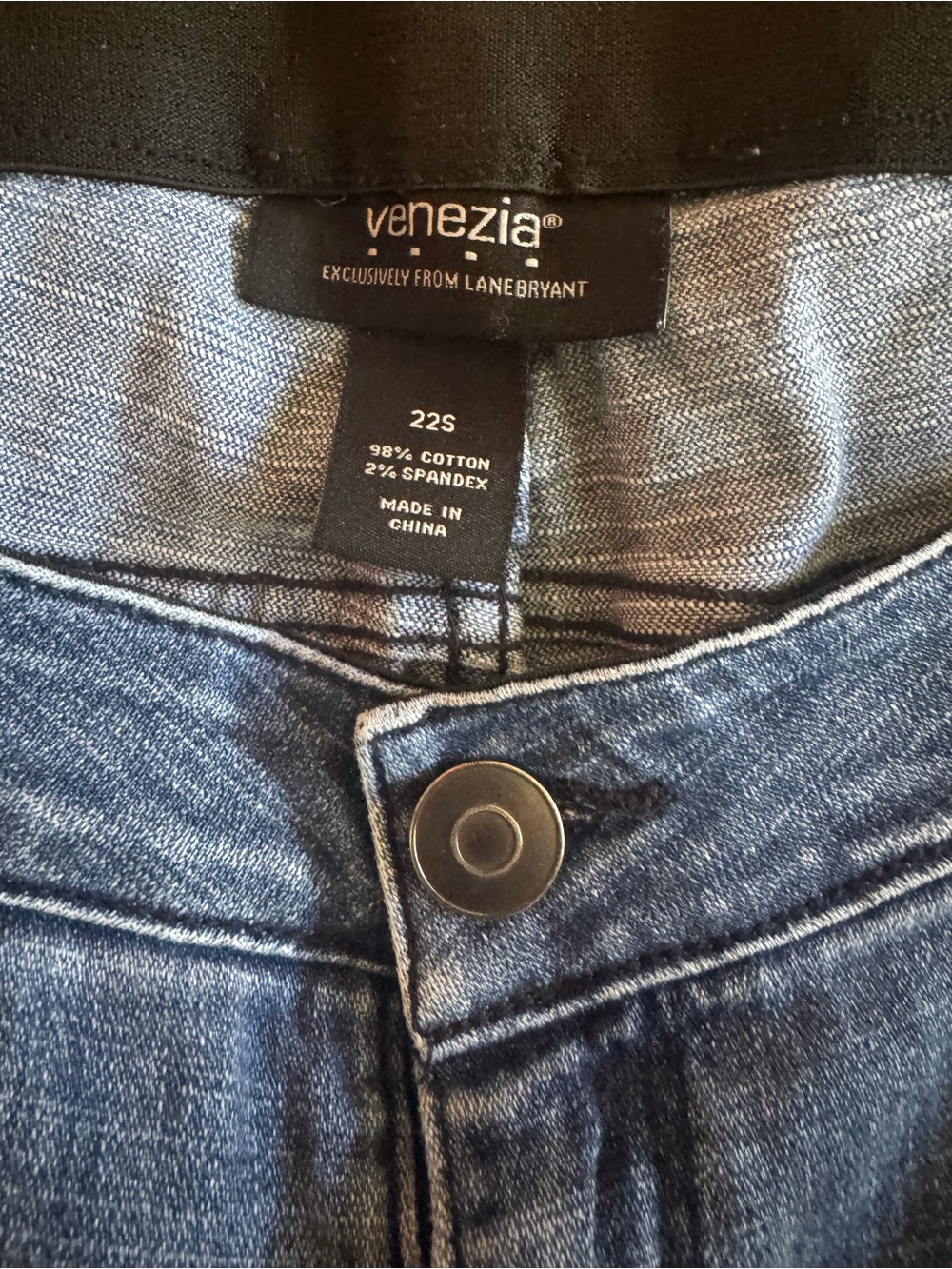 Venezia Classic Five-Pocket Jeans in Blue Wash, Size 22S